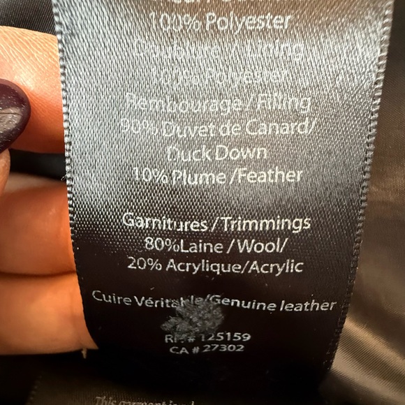 Mackage Ace Black Mid-Length Puffer Coat | Wool Trim | Belted | Size L - Picture 6 of 10